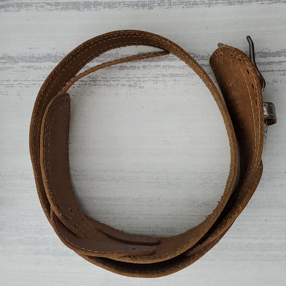 Silver Metallic Leather Belt with Cutouts by Linea Pelle - Picture 15 of 15